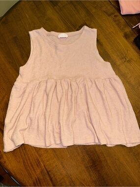 Pink Lily Blush Pink Textured Tank Top